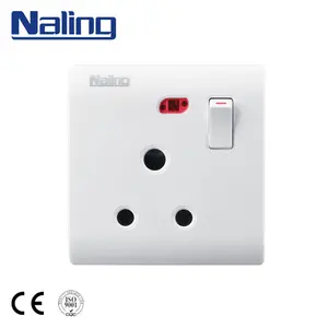 Marca Naling, productos chinos, venta al por mayor, toma de corriente eléctrica de pared de 15A 3 pines redondos