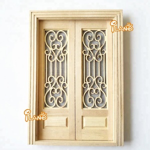 Porte <span class=keywords><strong>de</strong></span> poupées <span class=keywords><strong>en</strong></span> <span class=keywords><strong>bois</strong></span> avec Double écran, accessoire Miniature pour <span class=keywords><strong>maison</strong></span> <span class=keywords><strong>de</strong></span> poupée, échelle 1:12, OA011R - Product Image 4