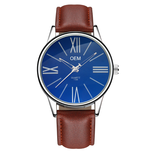 WJ-8111 High Quality Good Looking Hot Sale Quartz Watch Low MOQ OEM Wristwatch Leather Strap Waterproof Watch for Men