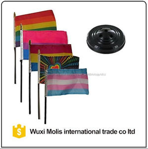 Cheap custom Trans Bi genus Pan heart rainbow Gay pride table flag - Product Image 1