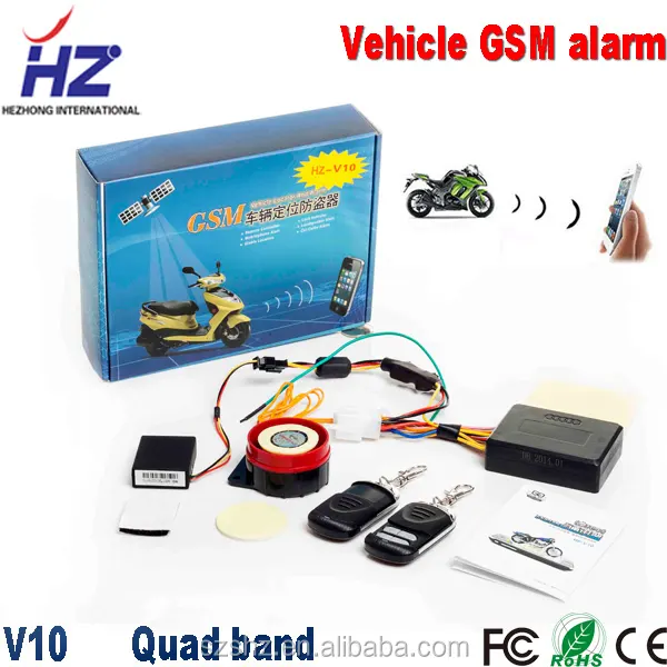 Quad-Band GSM Motorrad Alarm RF GSM Fahrzeug Tracker Locator und Alarm