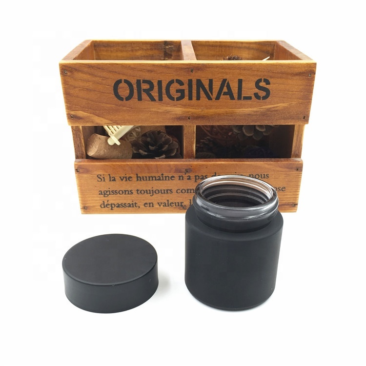 2oz customize color matte black child proof glass jar with child resistant lid for weeds