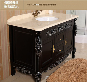 Disegno Scultura In Legno antico Europeo di Lusso Bombe Petto A Forma di Lavandino Del <span class=keywords><strong>Bagno</strong></span> Vanità - Product Image 4