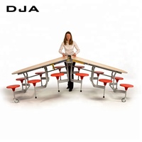 Table de salle à manger scolaire en métal la plus vendue pour une utilisation en salle de sport et à l'hôtel, 12 places, mobilier de restaurant pliable