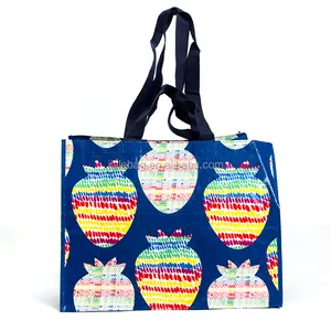 High quality customized printed foldable reusable pp woven tote shopping bags