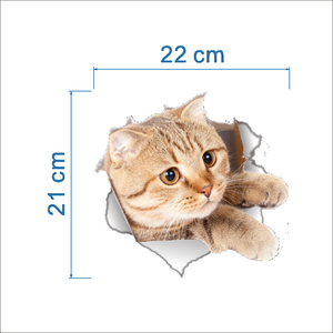 <span class=keywords><strong>Adesivi</strong></span> <span class=keywords><strong>Murali</strong></span> 3D con <span class=keywords><strong>Gatti</strong></span> e Cani, Decorazioni per Bagno e Casa, Decalcomanie in Vinile Vivaci, Poster Artistici da Parete - Product Image 6