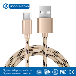 Ricarica veloce 5 <span class=keywords><strong>v</strong></span> 2.4a nylon intrecciato USB-<span class=keywords><strong>C</strong></span> dispositivi di ricarica cavo di sincronizzazione per smartphone - Product Image 1
