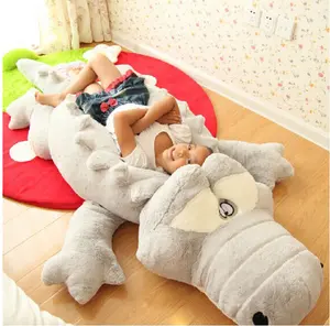 Almohada para dormir de cocodrilo grande, muñecos de juguete de felpa suave/cama de cocodrilo de peluche, juguetes para niños, cumpleaños, navidad, regalos para niños
