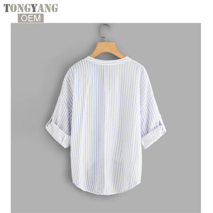 Camicia a righe alla moda Tongyang camicette da <span class=keywords><strong>donna</strong></span> stile College camicia a maniche lunghe Plus Size <span class=keywords><strong>cotone</strong></span> <span class=keywords><strong>blusa</strong></span> top da ufficio - Product Image 5