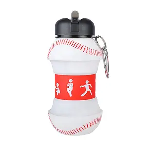 Botella de agua plegable de béisbol, sin Bpa, para deportes al aire libre, gran oferta