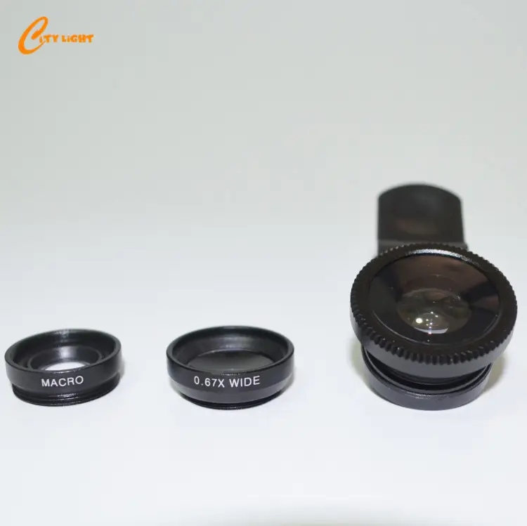 Phone Lens Fish Eye Macro Wide Angle 3 In 1 Universal Clip Mobile Phone Lens for smartphone