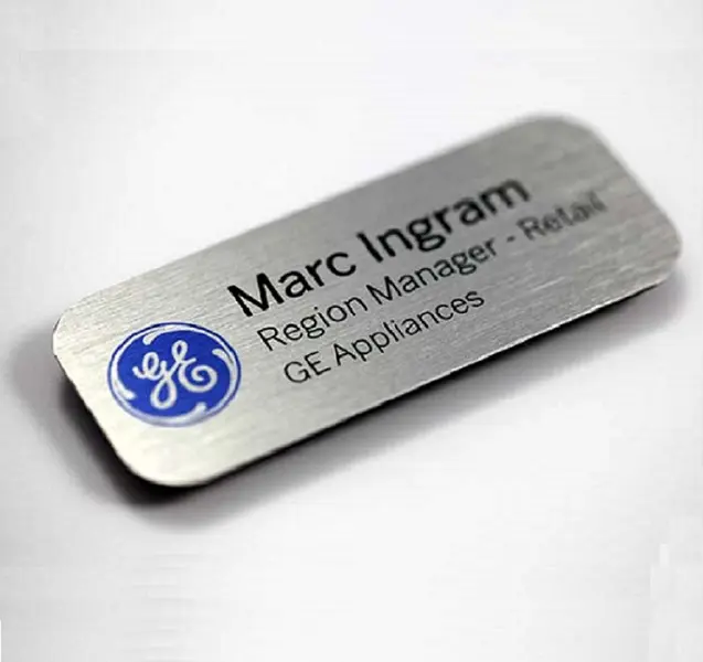 Lege Metalen Herbruikbare Badge Naambord Met Veiligheidsspeld