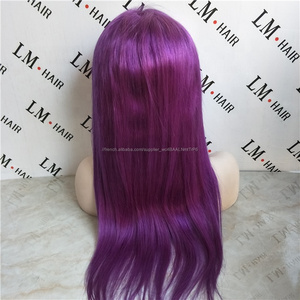 Vente chaude <span class=keywords><strong>haie</strong></span> humains Brésiliens avant de lacet perruque violet couleur pour femme noire - Product Image 4