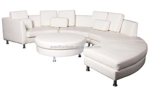 أريكة مقطعية حديثة وحدات من الجلد الاصطناعي الأبيض للشقق ومراكز التسوق - Product Image 2