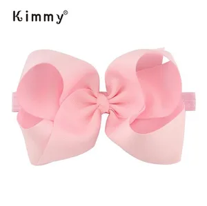 Nylon Light pink bow headband pink Newborn baby headband