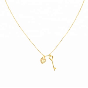 Collar con candado de corazón <span class=keywords><strong>para</strong></span> <span class=keywords><strong>hombre</strong></span> y mujer, Gargantilla con candado, con cerradura y llave - Product Image 2