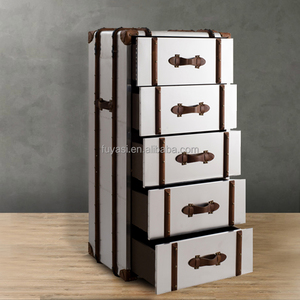 FAVORS Vintage Midcentury Antique Aluminum Chester Living Room <strong>Storage</strong> <strong>Trunk</strong> Cabinet Home <strong>Furniture</strong> - Product Image 3