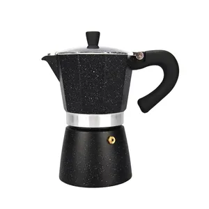 Juego de ollas Moka personalizado, estufa de aleación de aluminio, máquina de café Moka espresso Moka, cafetera de aluminio de estilo italiano, 6 tazas de café