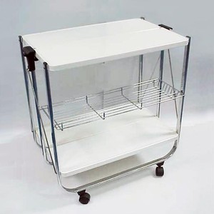 <b>Large</b> Catering Style <b>White</b> Metal <b>Board</b> foldable trolley - Product Image 5