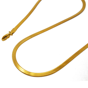 En acier inoxydable mode hiphop hommes chaîne de serpent plaqué or chevrons chaînes collier - Product Image 5