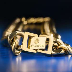 KRKC & CO Cuban Link Chain de12mm 20 pulgadas 14K Oro Hip Hop - Product Image 5