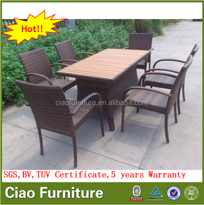 Ocio 6 personas mesa <span class=keywords><strong>de</strong></span> restaurante <span class=keywords><strong>de</strong></span> mimbre <span class=keywords><strong>muebles</strong></span> <span class=keywords><strong>de</strong></span> comedor silla - Product Image 4