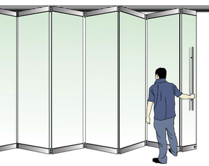 <span class=keywords><strong>Porte</strong></span> <span class=keywords><strong>coulissante</strong></span> pliante en verre sans cadre en aluminium pour bureau, aspect <span class=keywords><strong>simple</strong></span>, cloison intérieure, <span class=keywords><strong>porte</strong></span> accordéon en verre - Product Image 1