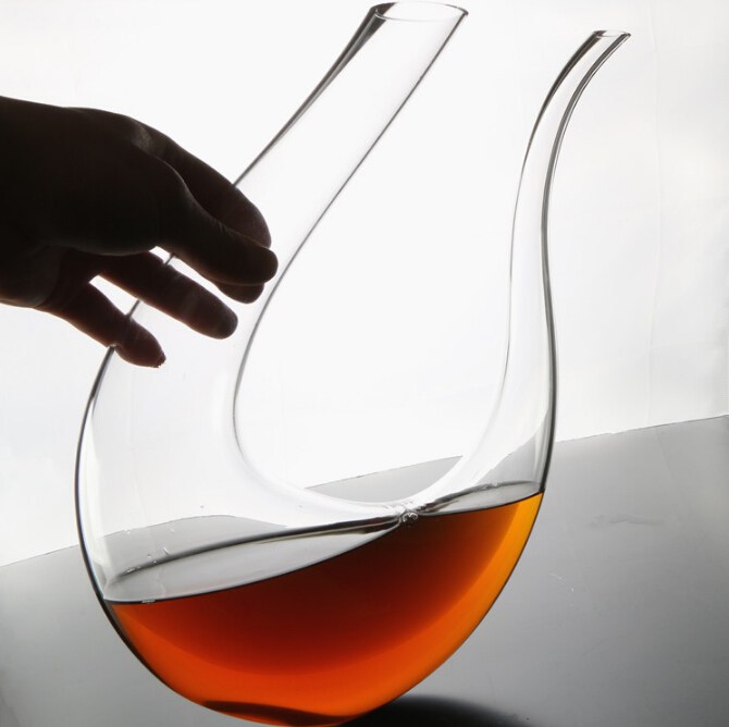 Wholesale 1500ml U Shape Wine Decanter Luxurious Crystal Red Wine Champagne Glasses Decanter