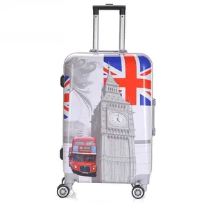 China supplier 3 Pcs UK flag printed hard luggage suitcases luggage