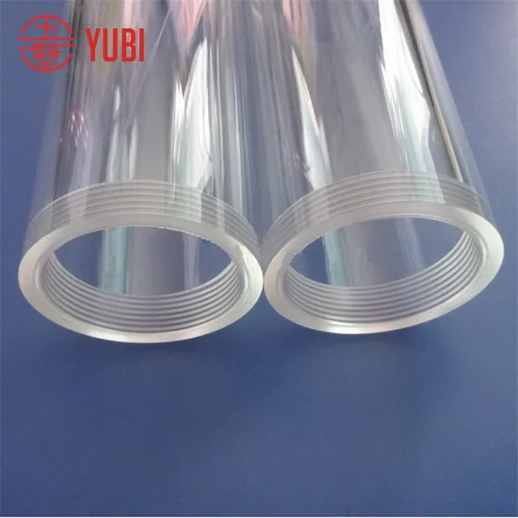 O tubo plexiglass do cilindro de produtos da qualidade superior com rosqueado