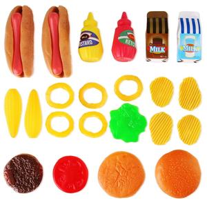 Çocuklar Fast Food Burger & Hot Dog pişirme için Set oyna dayanıklı plastikten yapılmış cips ve soğan halkaları içerir - Product Image 3