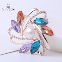 Mode Femmes Broches Coloré Broche Fleur Perle Broches Et Broches