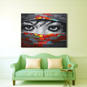 Hecho a mano <span class=keywords><strong>Arte</strong></span> de la Pared Pintura Abstracta Moderna Hermosa Niña Grandes Ojos - Product Image 2