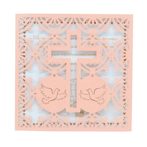 Carta d'invito matrimonio cristiano nuovo prodotto carta di invito a battesimo felice croce carta taglio Laser invito matrimonio - Product Image 5