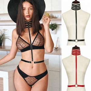 Collier ras du cou punk, harnais de bondage corporel, <span class=keywords><strong>ceinture</strong></span> en cuir PU, bijoux de corps pour <span class=keywords><strong>femme</strong></span>, chaîne de corps tendance - Product Image 1