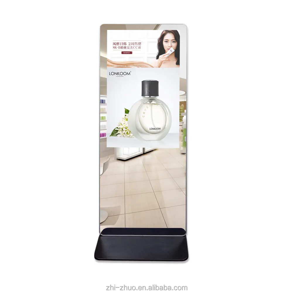 55 Inch विज्ञापन जादू स्मार्ट दर्पण android कीमत मंजिल स्टैंड टच स्क्रीन एलसीडी डिजिटल साइनेज