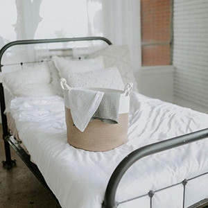 Rotondo Tessuto Bambino Giocattoli Cesto di <span class=keywords><strong>Vimini</strong></span> Vestiti Corda <span class=keywords><strong>Cestino</strong></span> di Immagazzinaggio - Product Image 5