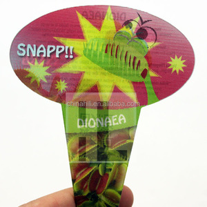 Vénus personnalisé impression 3D Flytrap étiquette de carte imprimée dimensionnelle étiquette lenticulaire pour pépinière - Product Image 1