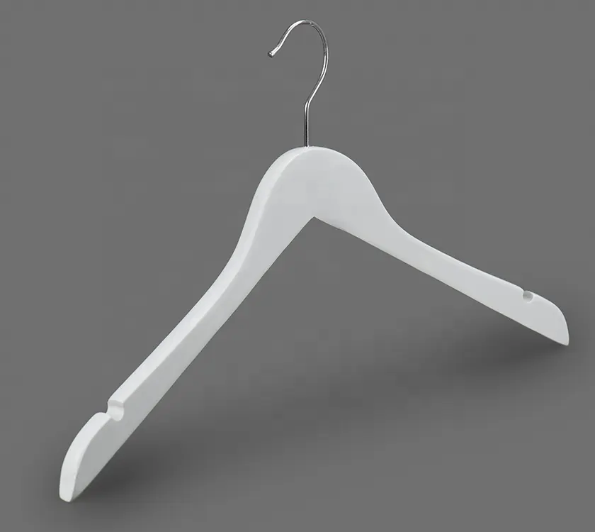 High Grade White Colored Wooden Hanger OEM Custom Modern Elegant Hangers for Men Women Suits, Dresses, Skirts