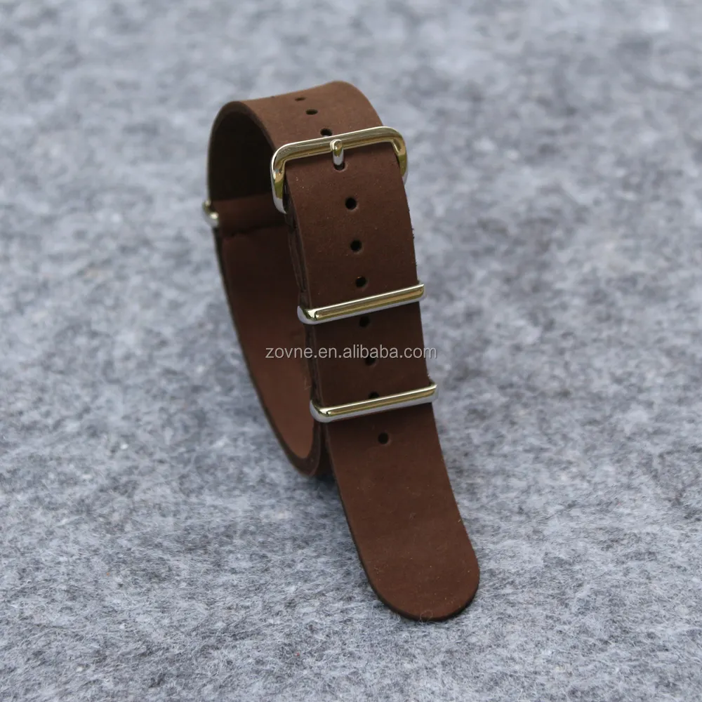 Drak brown genuine leather watch strap, 가죽 북대서양 조약기구 (nato watch 묶을때 해도