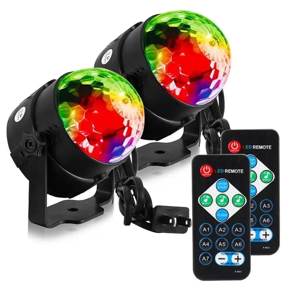 Vendita calda controllo del suono vocale RGB dj flash lampada stroboscopica 7 modalità bola de luz discoteca