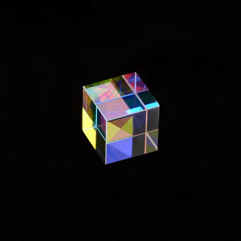 ขายร้อนคริสตัลที่มีสีสัน Cube แก้วแยกลำแสง X-Cube ปริซึมสำหรับเด็ก