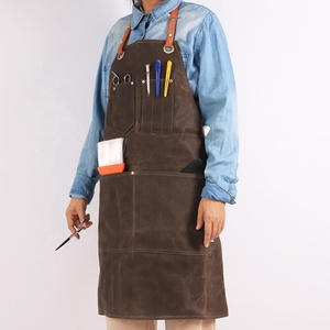 Changrong tùy chỉnh cổ điển thợ cắt tóc Tạp dề không thấm nước sáp vải da BIB thiết kế salon không tay cho nam giới - Product Image 2
