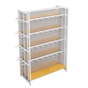 Đôi Bên 40 <span class=keywords><strong>Hooks</strong></span> Bảng Điều Khiển Bằng Gỗ Kim Loại Hanger Bag Giày Sock Snack Giá Đồ Chơi Điện Thoại Di Động Phụ Kiện Hiển Thị Kệ Giá - Product Image 3