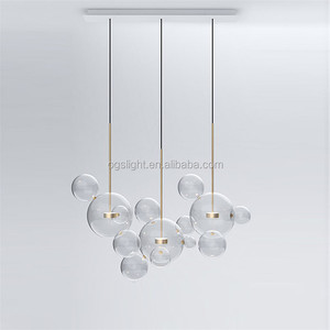 Gran tamaño de la personalidad creativa forma soplado bola de cristal claro techo araña colgante de luz - Product Image 5