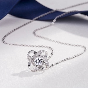 Joyería personalizada Peishang Collana Cou Hals mujeres 925 <span class=keywords><strong>plata</strong></span> esterlina Cubic Zirconia clásico colgante collar - Product Image 4