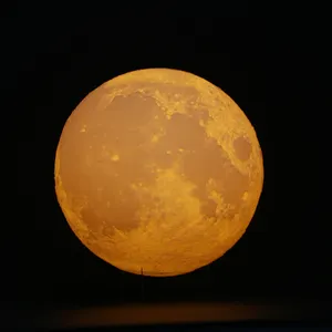 Dimmable and Rechargeable Table Night Lamp 3D Printed Moon Lamp Light 15cm Cool Gift For Family