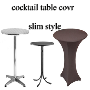 Nuovo design copritavolo rotondo elasticizzato copritavolo in spandex da cocktail tovaglia elastica