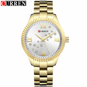 Orologio CURREN 9009 <span class=keywords><strong>da</strong></span> <span class=keywords><strong>Donna</strong></span>, Marca di Lusso, Orologio con Strass, Orologio <span class=keywords><strong>da</strong></span> Polso al Quarzo Elegante per Signore, Reloj Mujer - Product Image 2