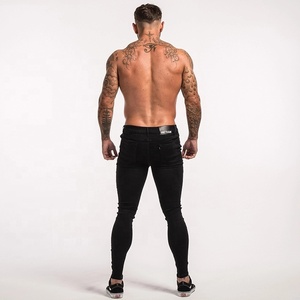 चीन निर्यात Gingtto थोक सड़क शैली कपास पॉलिएस्टर स्पैन्डेक्स काले हिप हॉप आरामदायक फट पतला फिट Stretchy Mens जींस - Product Image 5